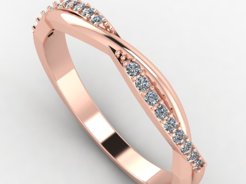 Engagement wedding twisted ring - ready to 3d print Model Cetak 3D