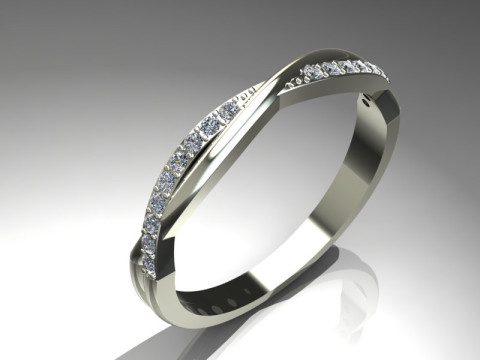 Engagement wedding twisted ring - ready to 3d print Model Cetak 3D