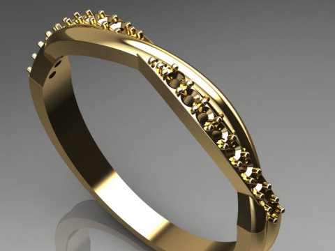 Engagement wedding twisted ring - ready to 3d print Model Cetak 3D