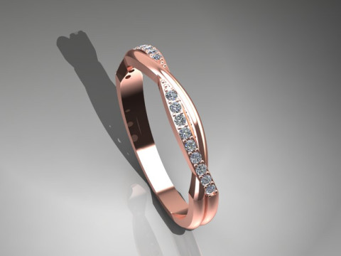Engagement wedding twisted ring - ready to 3d print Model Cetak 3D