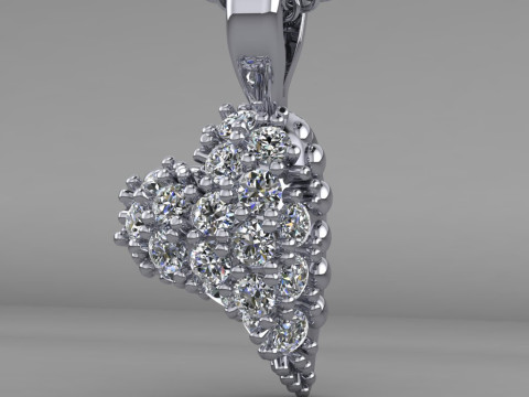 Printable STL jewelry pendant heart 023ct 3D प्रिंट मॉडल