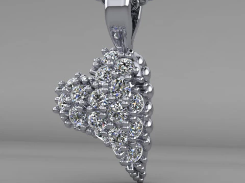 Printable STL jewelry pendant heart 023ct 3D Print Model