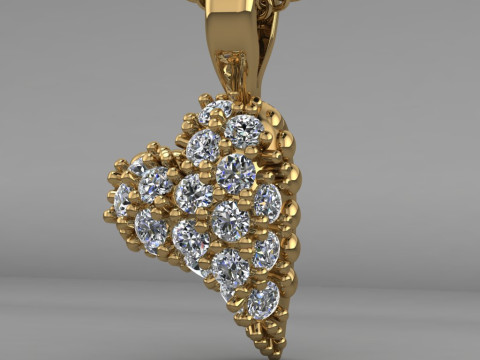 Printable STL jewelry pendant heart 023ct 3D प्रिंट मॉडल