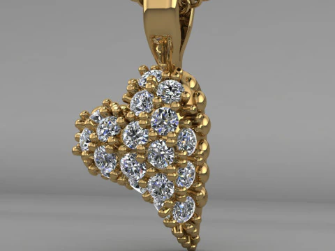 Printable STL jewelry pendant heart 023ct 3D Print Model