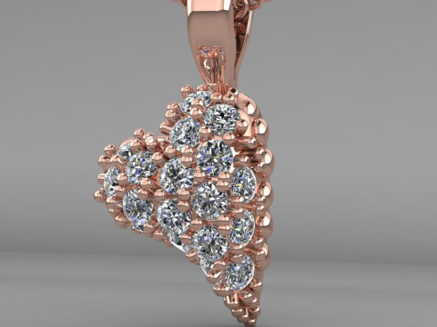 Printable STL jewelry pendant heart 023ct 3D प्रिंट मॉडल