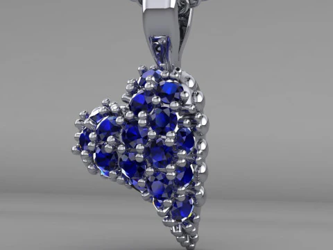 Printable STL jewelry pendant heart 023ct 3D Print Model