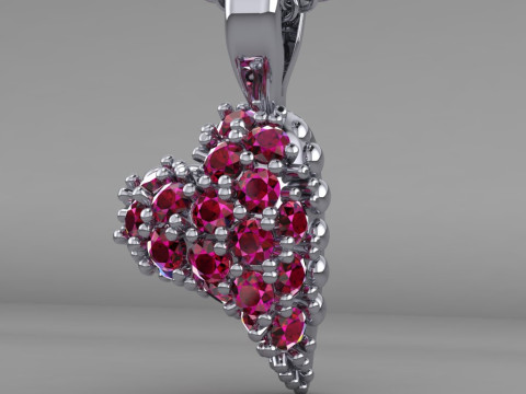 Printable STL jewelry pendant heart 023ct 3D प्रिंट मॉडल
