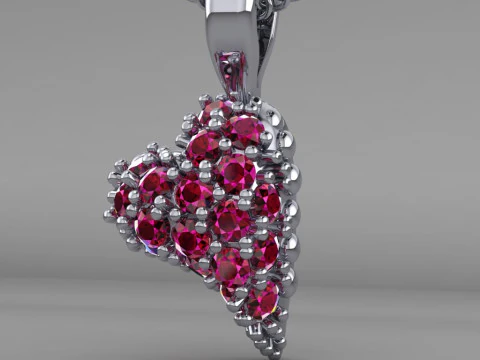 Printable STL jewelry pendant heart 023ct 3D Print Model