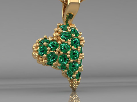 Printable STL jewelry pendant heart 023ct 3D प्रिंट मॉडल