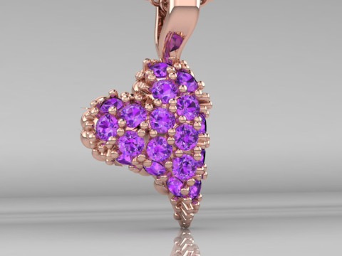 Printable STL jewelry pendant heart 023ct 3D प्रिंट मॉडल