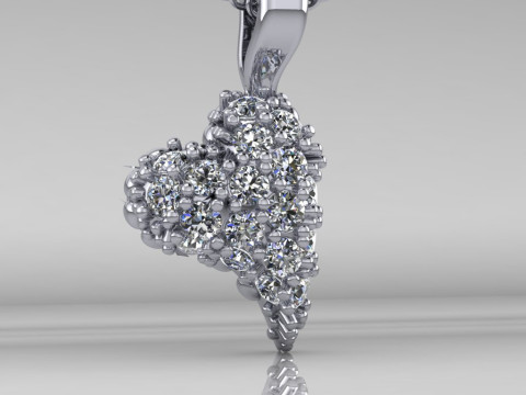 Printable STL jewelry pendant heart 023ct 3D प्रिंट मॉडल