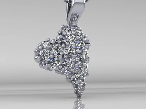 Printable STL jewelry pendant heart 023ct 3D Print Model