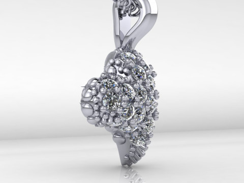 Printable STL jewelry pendant heart 023ct 3D प्रिंट मॉडल