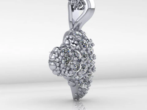 Printable STL jewelry pendant heart 023ct 3D Print Model