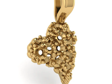 Printable STL jewelry pendant heart 023ct 3D Print Model