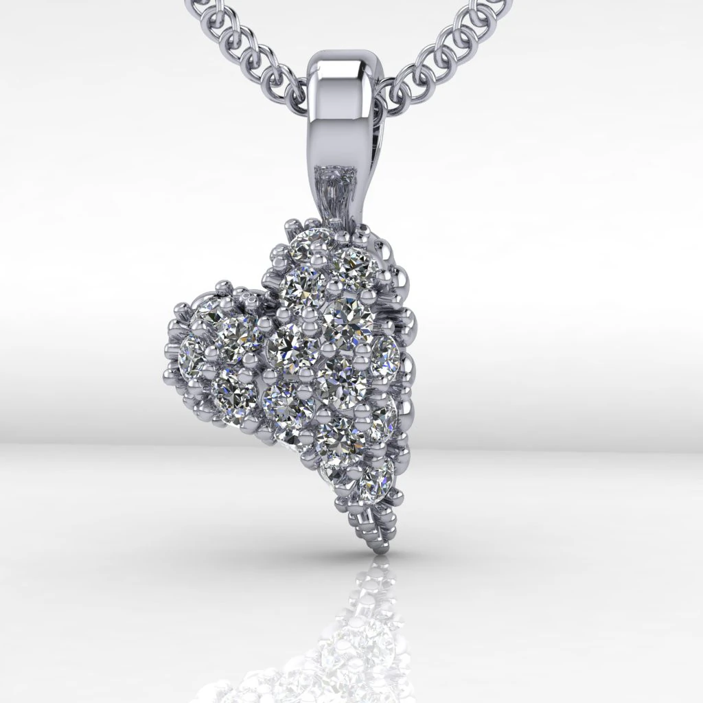 Printable STL jewelry pendant heart 023ct 3D Print Model .c4d .max .obj .3ds .fbx .stl .blend 