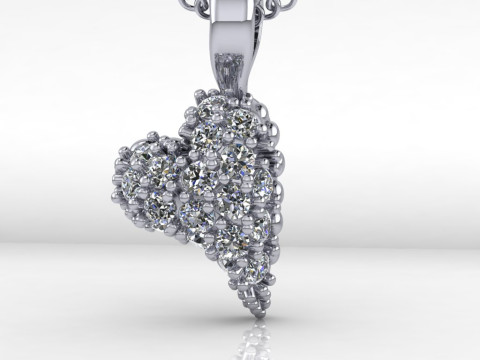 Printable STL jewelry pendant heart 023ct 3D Принт Модель