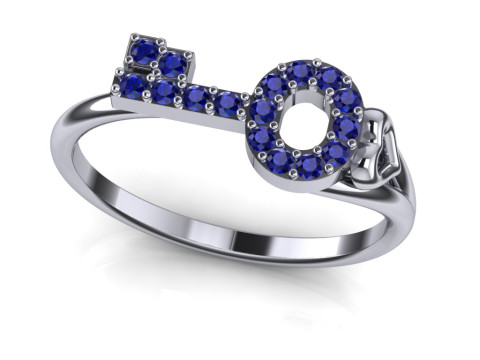 Girls ring - KEY AND HEART -ready to 3d print Modelo de Impressão 3D