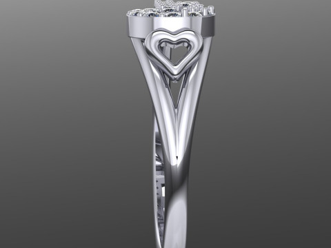 Girls ring - KEY AND HEART -ready to 3d print Modelo de Impressão 3D