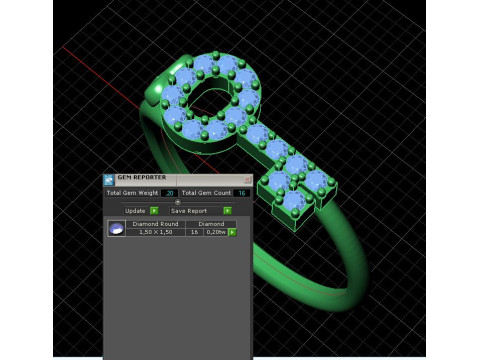 Girls ring - KEY AND HEART -ready to 3d print Modelo de Impressão 3D