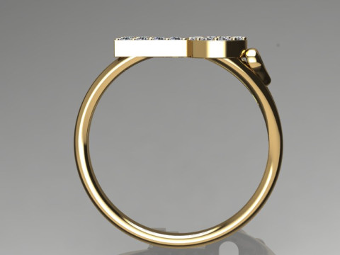Girls ring - KEY AND HEART -ready to 3d print Modelo de Impressão 3D