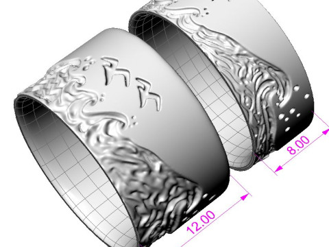 Jewelry engagement ring sea waves Printable STL 5-12 US sizes 3D Print Model