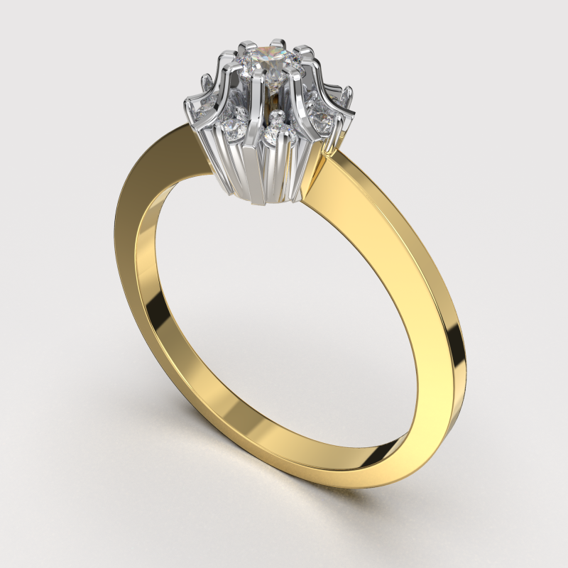 Engagement SOL ring -017ct - printable STL 3D 打印模型 .c4d .max .obj .3ds .fbx .stl .blend 