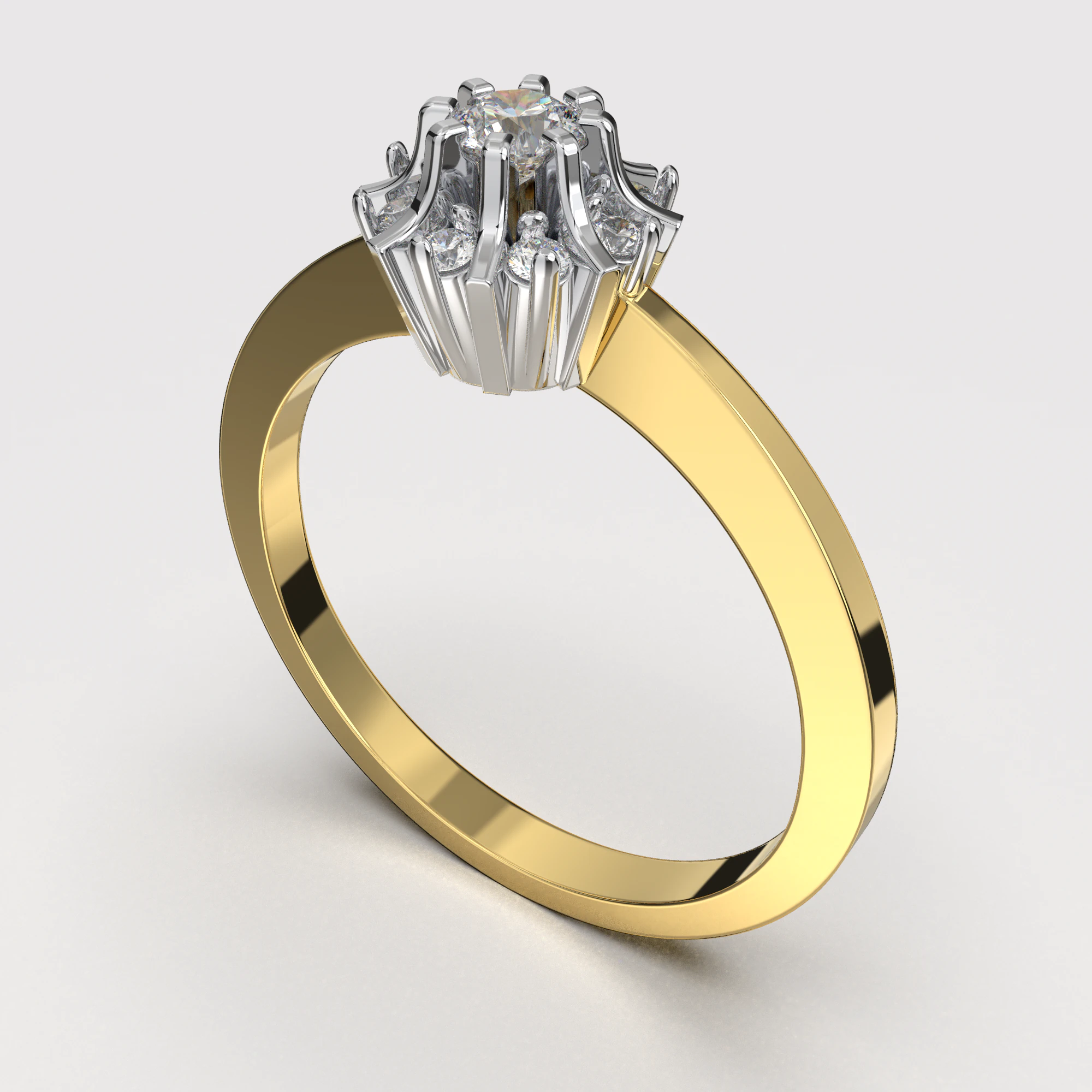 Engagement SOL ring -017ct - printable STL 3D Print Model .c4d .max .obj .3ds .fbx .stl .blend 