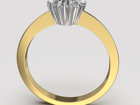 Engagement SOL ring -017ct - printable STL 3D 打印模型