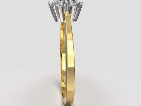 Engagement SOL ring -017ct - printable STL 3D 打印模型