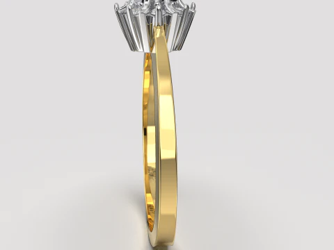 Engagement SOL ring -017ct - printable STL 3D Print Model