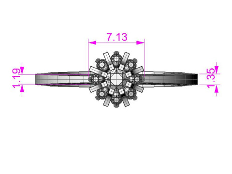 Engagement SOL ring -017ct - printable STL 3D 打印模型