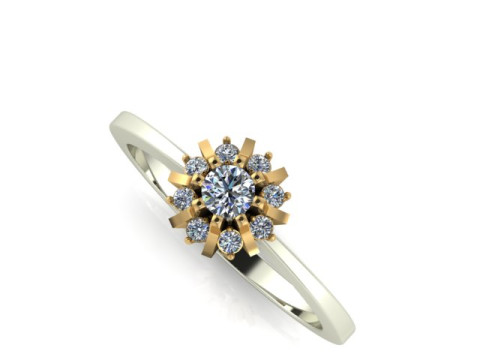 Engagement SOL ring -017ct - printable STL 3D 打印模型