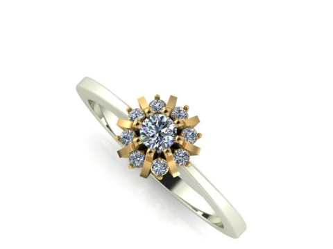 Engagement SOL ring -017ct - printable STL 3D Print Model