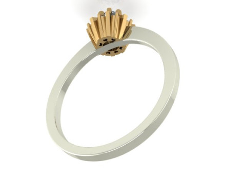 Engagement SOL ring -017ct - printable STL 3D 打印模型