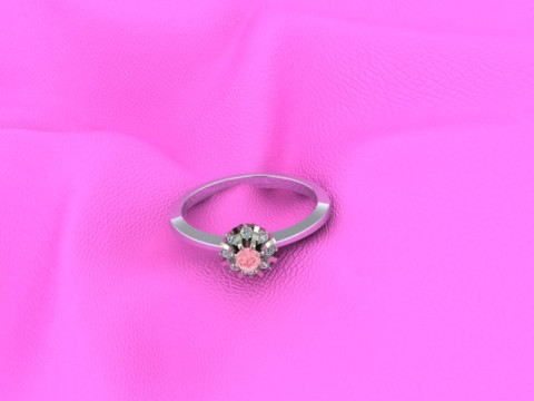 Engagement SOL ring -017ct - printable STL 3D 打印模型