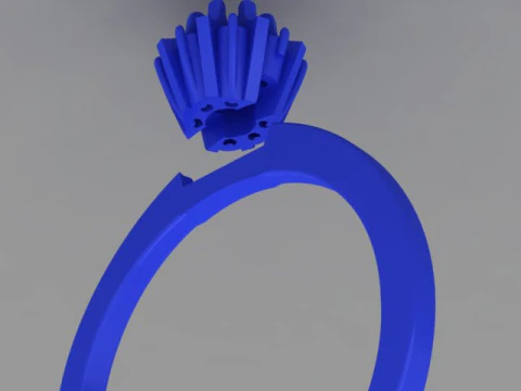 Engagement SOL ring -017ct - printable STL 3D Print Model