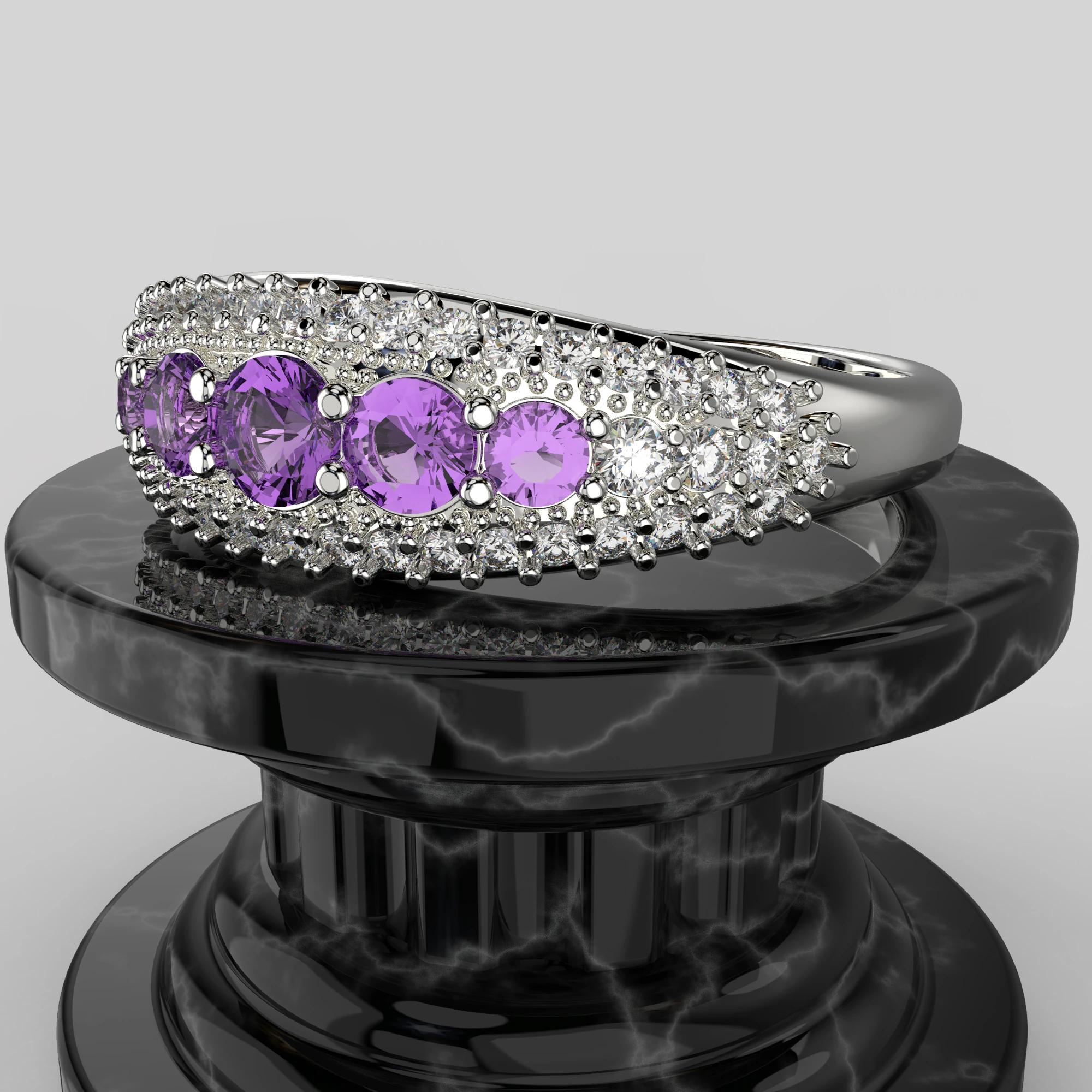 Engagement ring -05ct - printable STL 3D Print Model .c4d .max .obj .3ds .fbx .stl .blend 