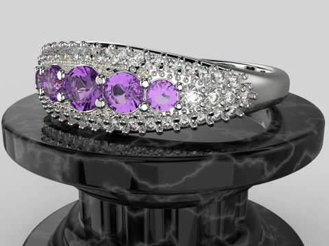 Engagement ring -05ct - printable STL 3D Print Model