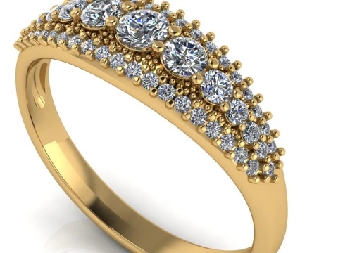 Engagement ring -05ct - printable STL 3D Print Model