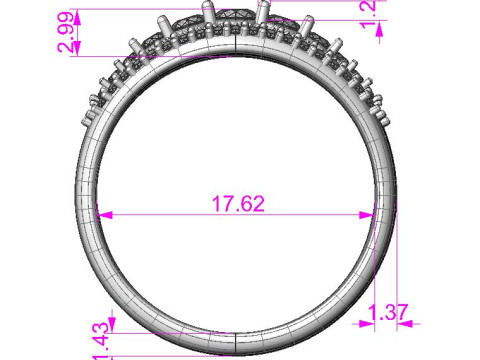 Engagement ring -05ct - printable STL 3D Принт Модель