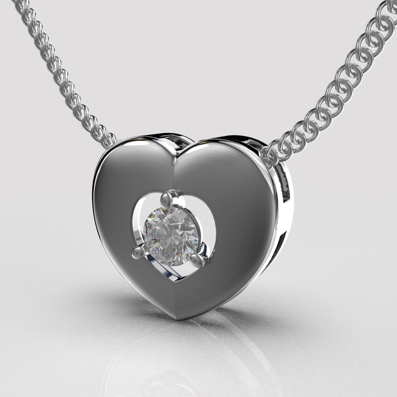 Jewelry pendant heart with diamond 01ct Printable STL 3D Принт Модель .c4d .max .obj .3ds .fbx .stl .blend 