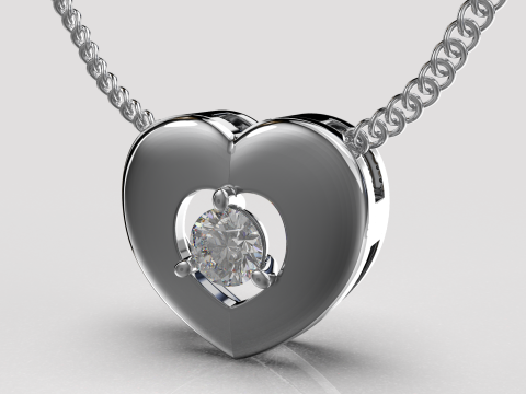 Jewelry pendant heart with diamond 01ct Printable STL 3Dプリントモデル
