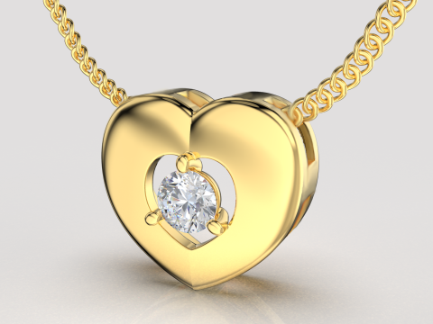 Jewelry pendant heart with diamond 01ct Printable STL 3D Принт Модель