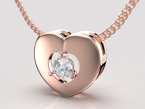 Jewelry pendant heart with diamond 01ct Printable STL 3D Принт Модель