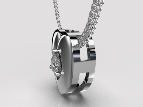 Jewelry pendant heart with diamond 01ct Printable STL 3D Принт Модель