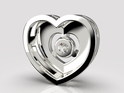 Jewelry pendant heart with diamond 01ct Printable STL 3D Принт Модель
