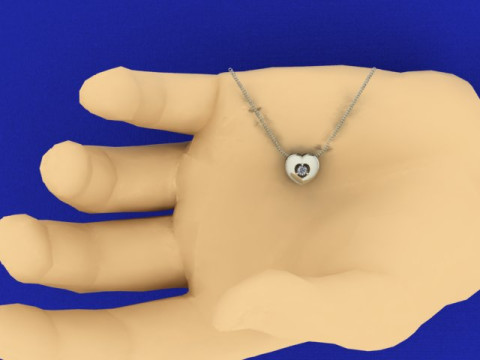 Jewelry pendant heart with diamond 01ct Printable STL 3D Принт Модель