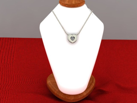 Jewelry pendant heart with diamond 01ct Printable STL 3D Принт Модель