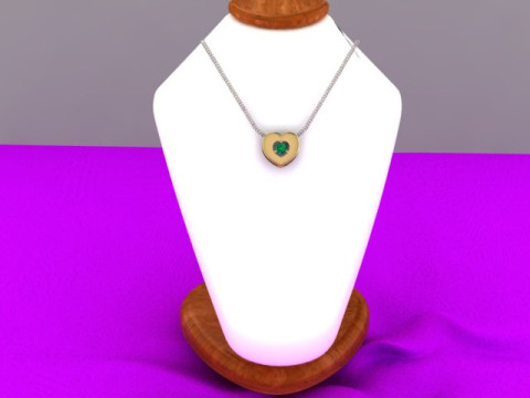 Jewelry pendant heart with diamond 01ct Printable STL 3D Принт Модель